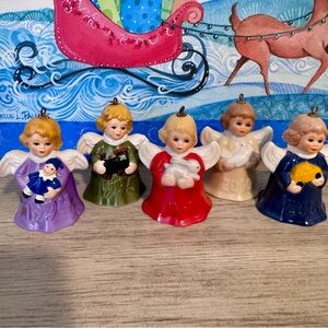 Goebel Hummel Vintage Annual Angel Bell Ornaments Lot of 5